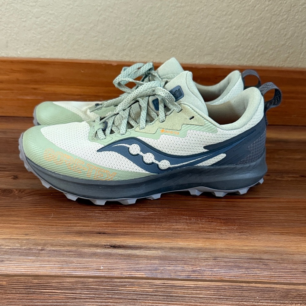 Saucony Trail Sneakers in Sage Green and Navy